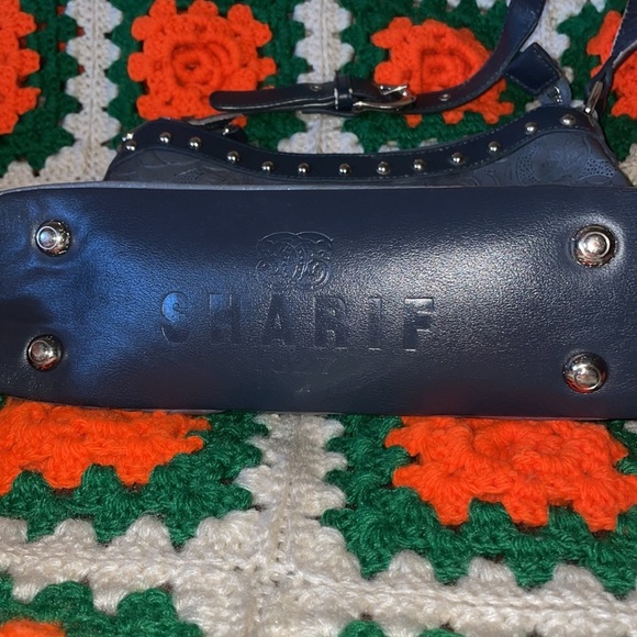 SUMMER SALE Sharif 🌹Vintage NY Designer Leather Studded Purse w/ Silver Lock - Picture 6 of 16